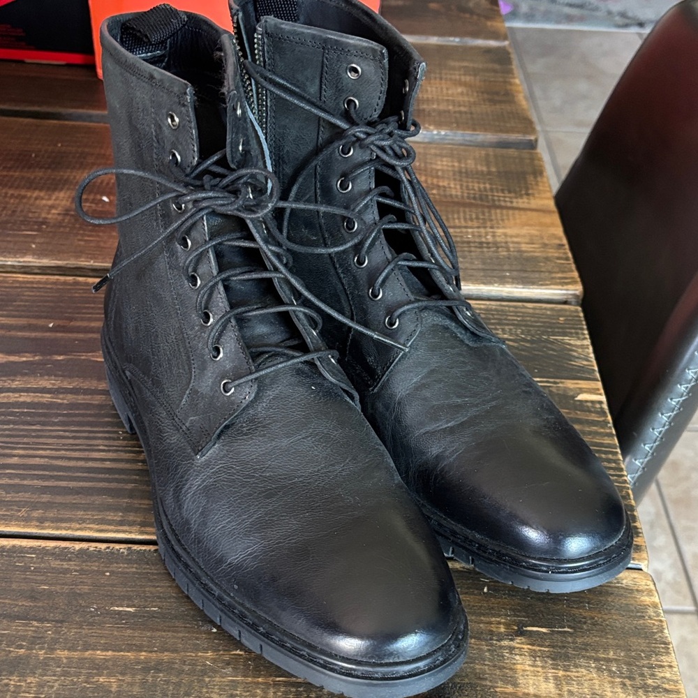 Steve Madden Black Men's Leather Boots